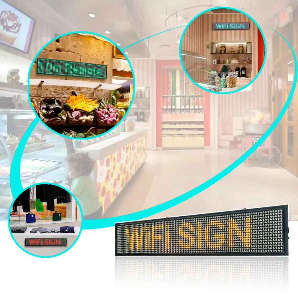 20 дюймов P5 Wi Fi прокрутка светодиодный знак дисплей панель Крытый Программируемый
