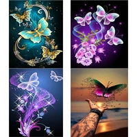 5d diy diamond painting butterfly scenery diamond embroidery full square round rhinestone crafts pictures home decor art gift