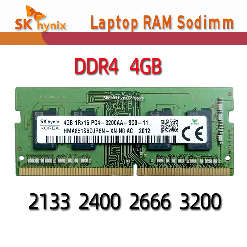 

SK Hynix Laptop ddr4 ram 8GB 4GB 16GB PC4 2133MHz 2400MHz 2666Mhz 2400T 2133P 2666v 3200AA DIMM notebook Memory 4g 8g 16g 32GB