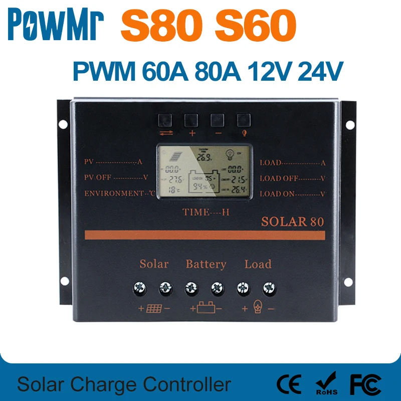 Контроллер заряда солнечной панели 80 А 60 12 В 24 с ЖК-дисплеем | Обустройство дома