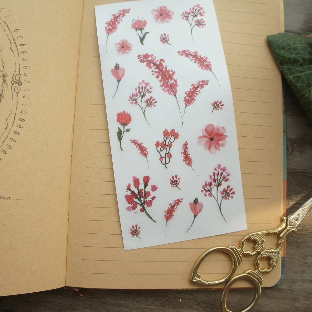 1 лист наклейка в виде весенних ветвей и цветов подарок|Наклейки| |