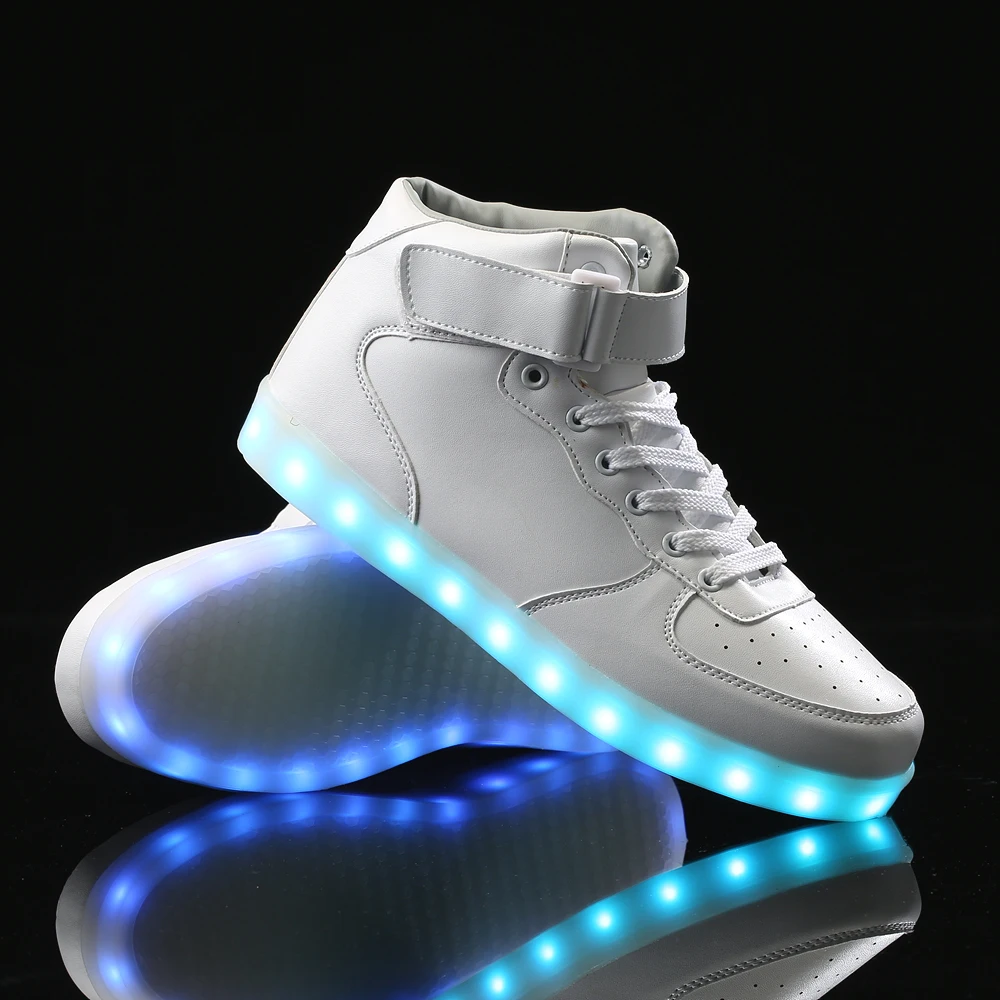 High Top Remote Control Luminous Sneakers Light Up Shoes kids shoes for Girl tenis infantil Unisex | Обувь