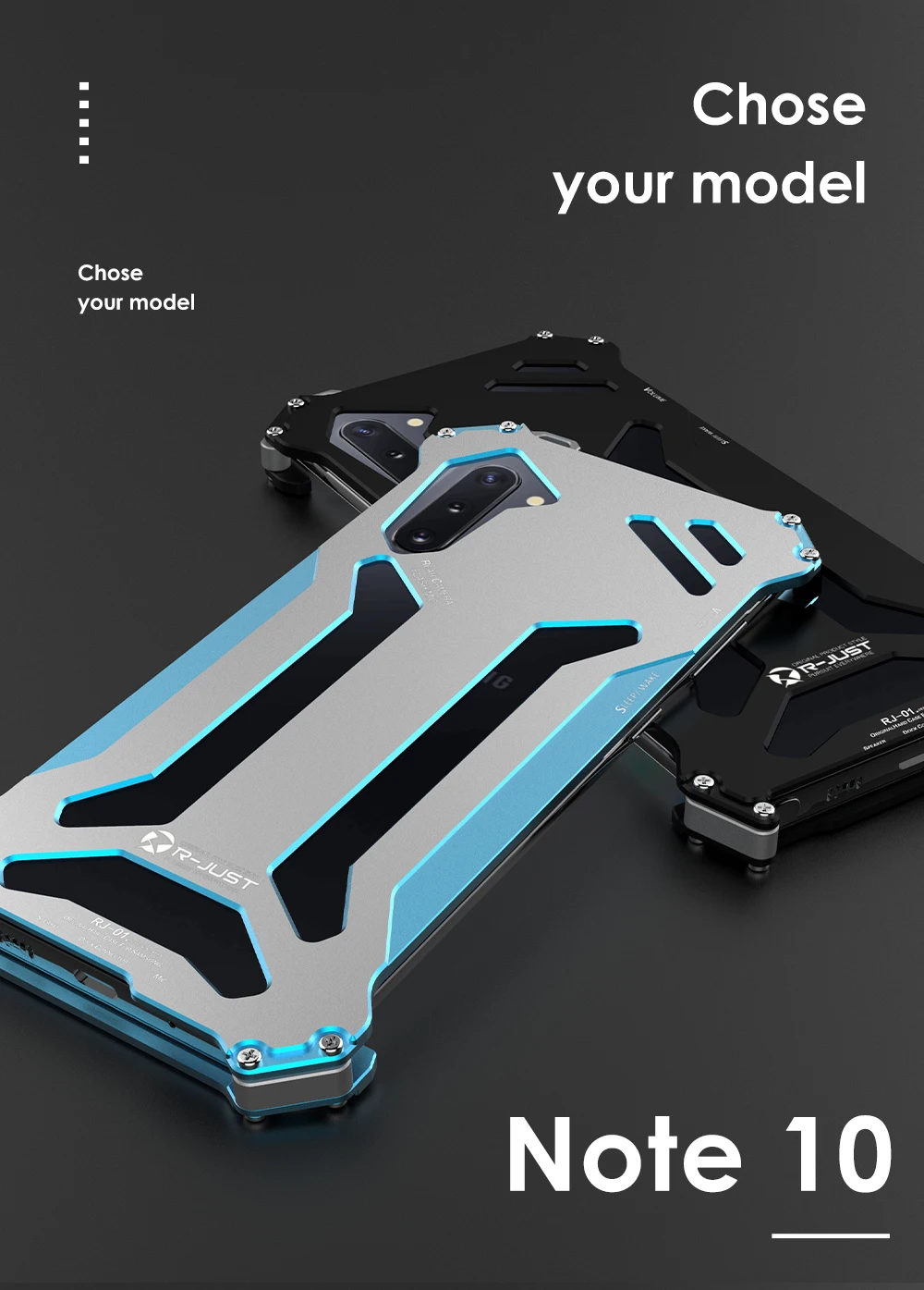 Металлический бампер R-JUST серии Gundam для iPhone 11 Pro Max Galaxy S10 5G S10e S8 S9 PLUS NOTE 10 Plus 9 8 Armor Doom алюминиевый корпус
