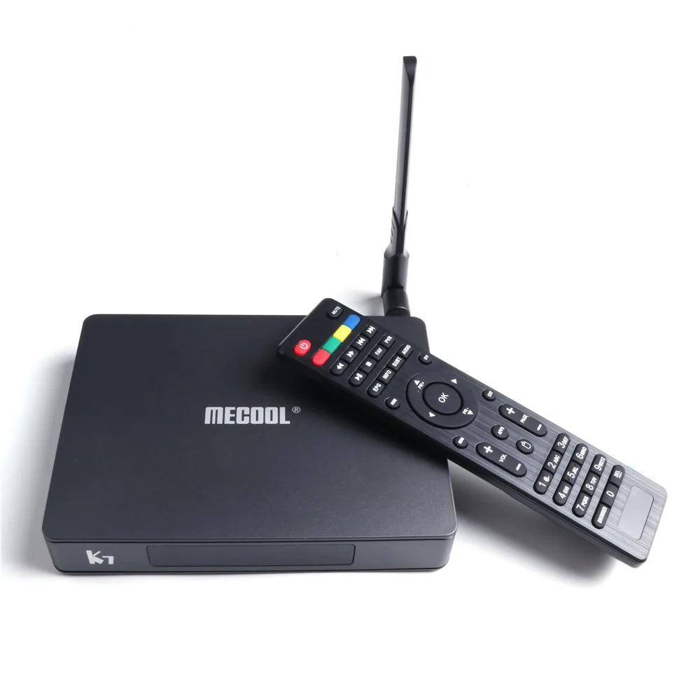 MECOOL K7 Android tv Box 2 4G + 5G двухдиапазонный WiFi DVB S2 & T2/T C 9 0 S905X2 64 Bit UHD 4K VP9 H.265 4 GB/64