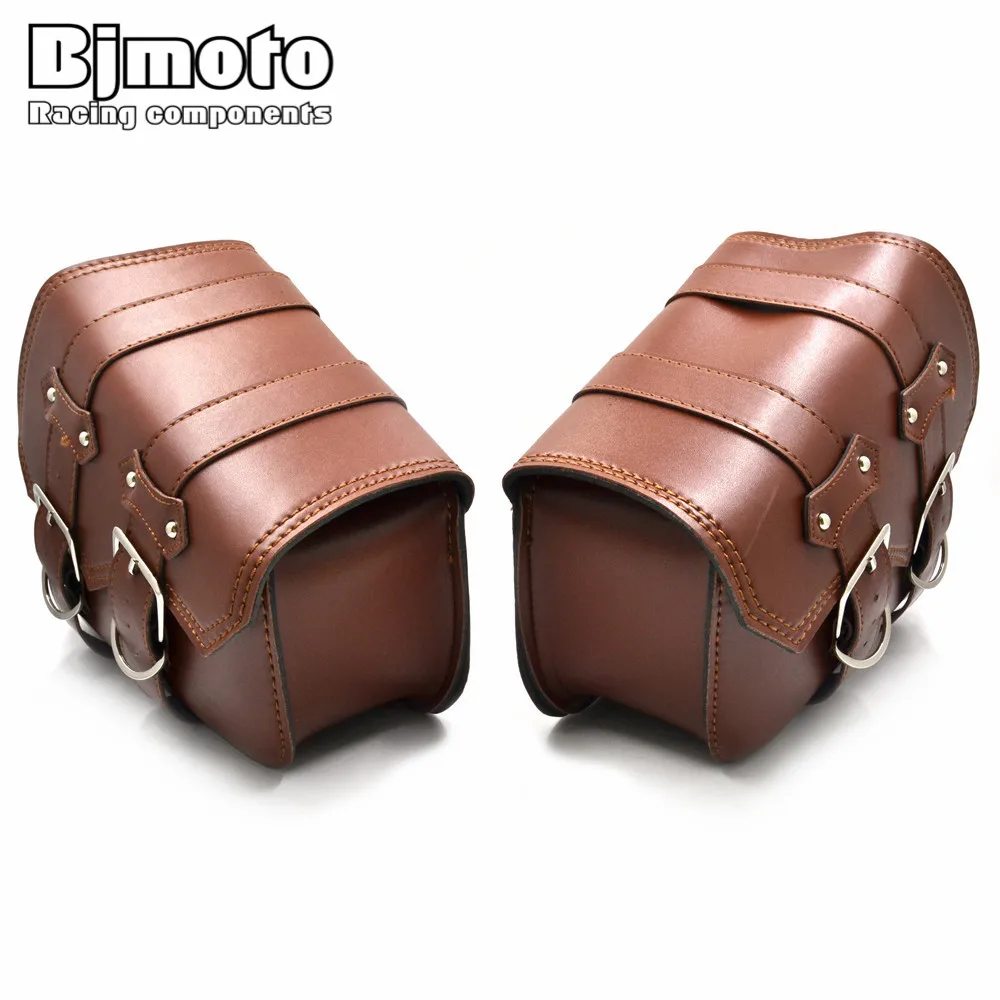 BJMOTO из искусственной кожи мотоцикл инструмент седло сумки универсальные боковые сумки багаж водонепроницаемый Чоппер поплавок круизер ATV