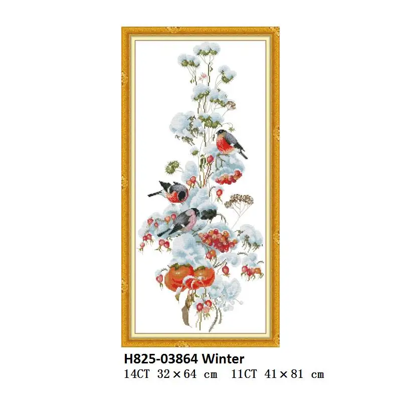 Cross Stitch H825 Joy Sunday, четыре сезона, картина, вышивка крестиком, чтобы сделать цветы, узор, сделай сам, ручная работа, набор, DMC Aida, напечатанный холст - Цвет: Cross Stitch H825