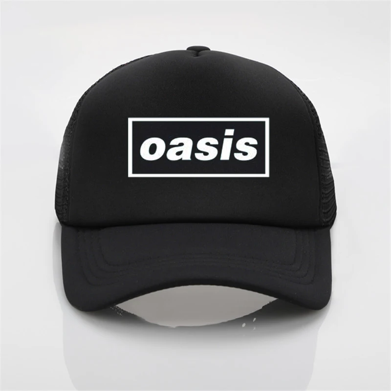 fashion net cap Oasis band printing  baseball cap Men women Summer Trend Cap New Youth Joker sun hat Beach Visor hat