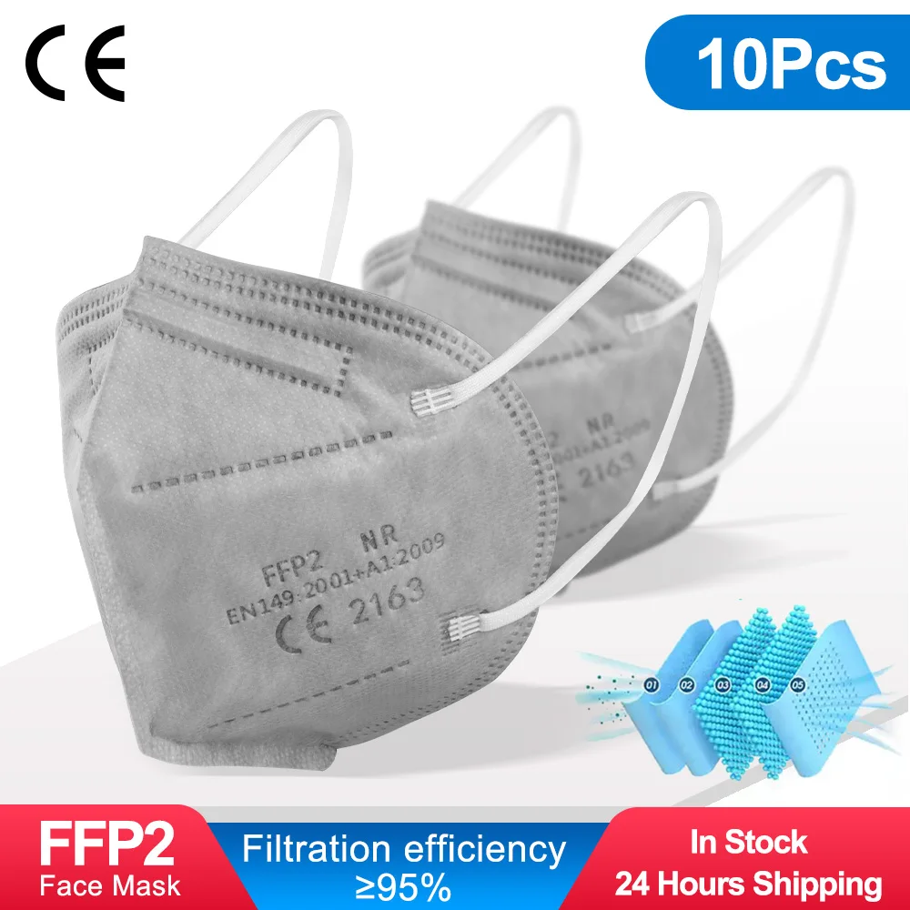 Респираторная маска FFP2, многоразовая Защитная, 5 слоев, kn95, fpp2