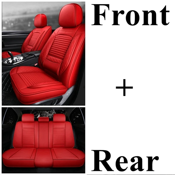 Передняя+ задняя крышка сиденья автомобиля набор для Renault Duster Latitude Clio Sandero Koleos Kadjar Logan Talisman Espace Kangoo Laguna Fluence - Название цвета: leather standard