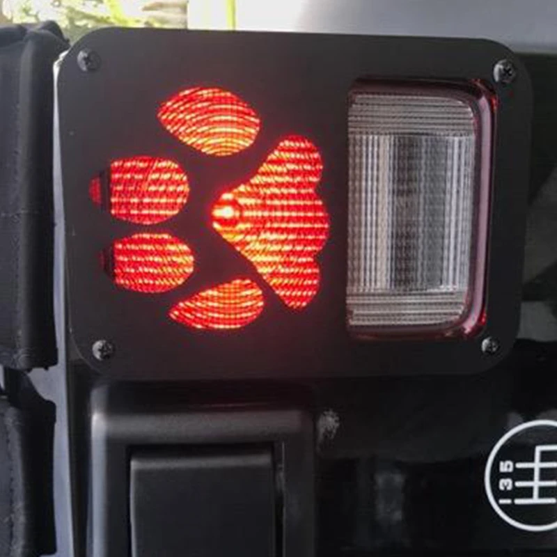 

2Pcs Tail Light Cover Guard" Dog Paw" for 2007-2018 Jeep Wrangler JK Unlimited Taillights- Pair