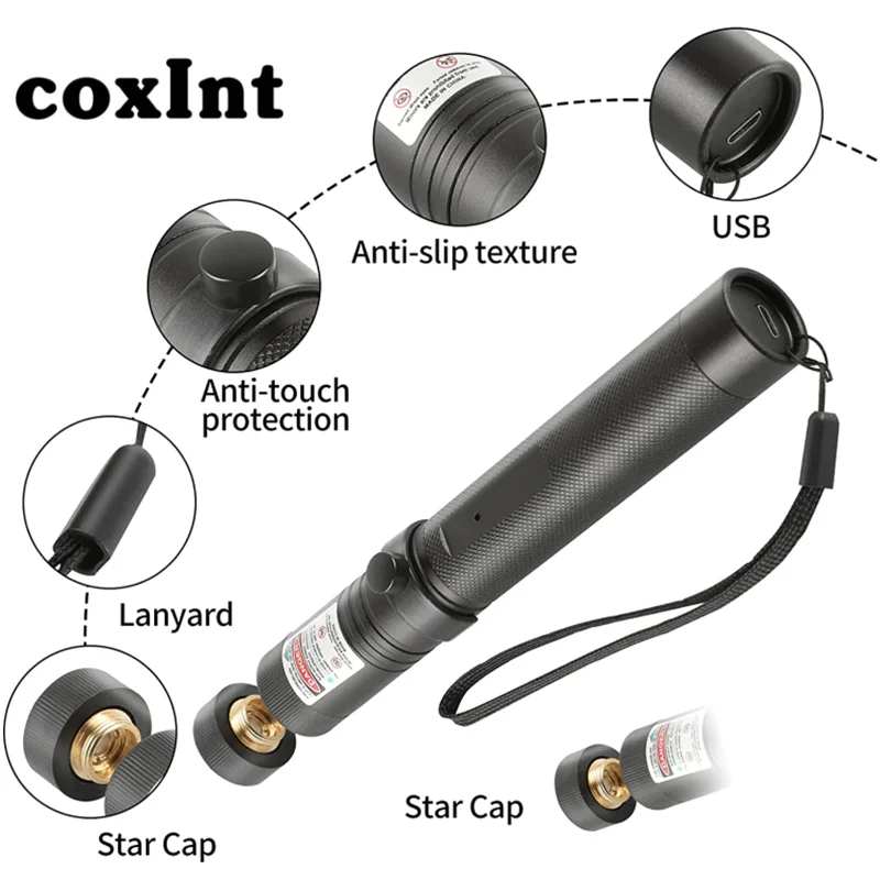 

Light LED Green Long Range Tactical Flashlight Green Flashlight with USB Cable for Camping Hiking Hunting Fishing