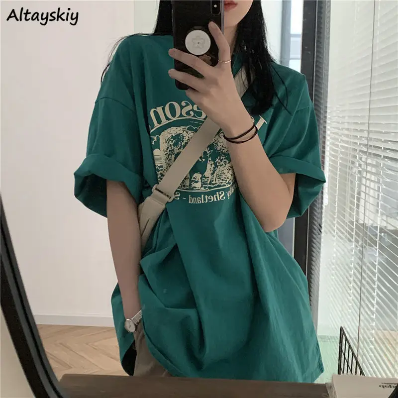 

Женская футболка с коротким рукавом, большие размеры, в Корейском стиле