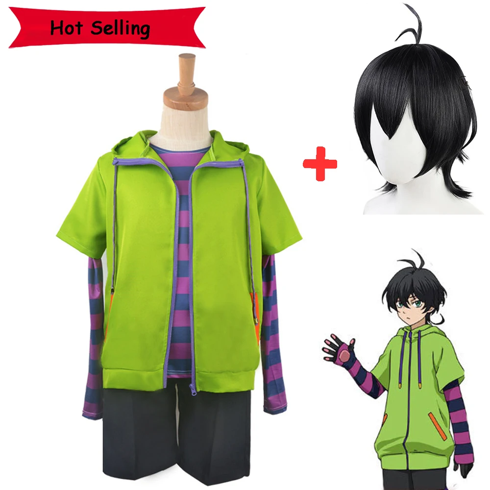 SK8 the Infinity Chinen Miya Cosplay Costume Hooded Zipper Hoodie Jacket Tail Gloves Zentai Suit Anime SK Eight UniformShort Wig |