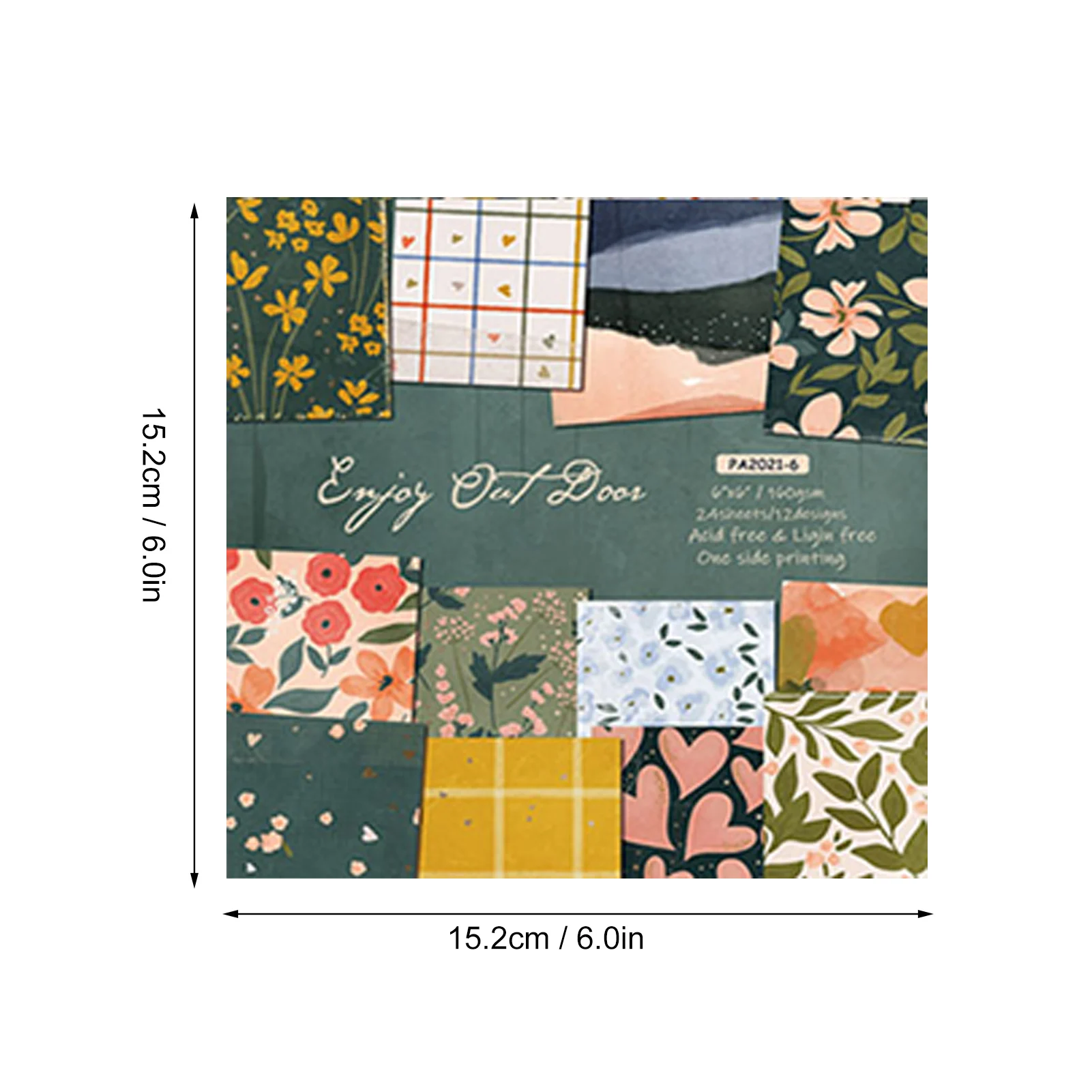 

6 Inch 24pcs Flower Printed Scrapbooking Paper Crafts Art Background Paper DIY Scrapbook Card Making Handmade Materials