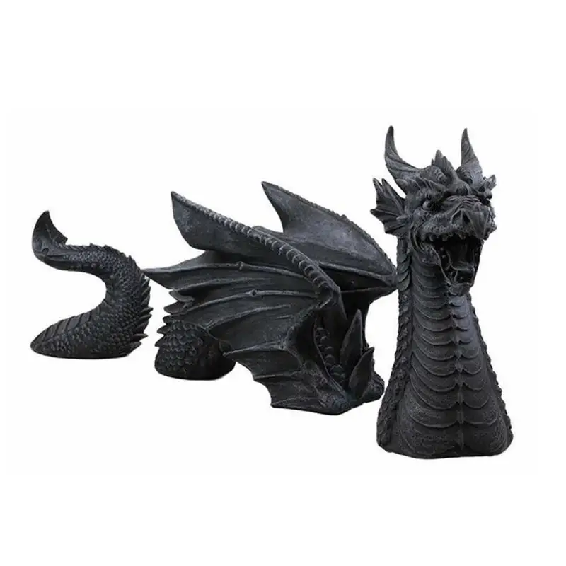 

1 Pc Dragon Gothic Garden Decor Statue The Dragon Of Falkenberg-Castle Moat Lawn Dragon Falkenberg Castle Garden