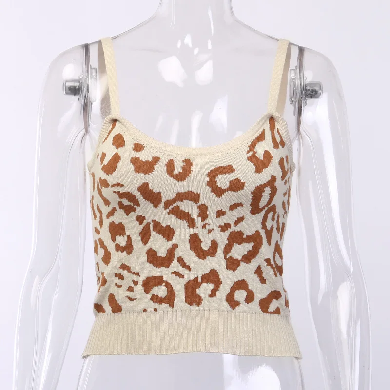 Оставайтесь аккуратными Модные леопардовые с принтом на бретельках топы новинка