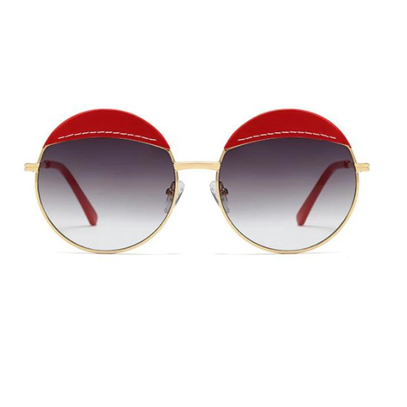 2020 New Vintage Shades Round Sunglasses Ladies Luxury Brand Punk Sun Glasses for Men Women Fashion Red Leather UV400 | Аксессуары для