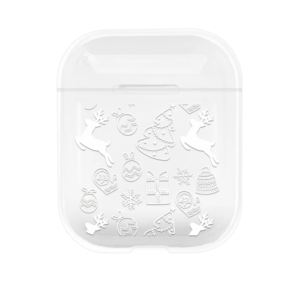 07 Merry Рождественская елка корпусы гарнитурные для Apple Airpods Мода Санта Клаус чехол для Air Pods прозрачный жесткий чехол для ПК - Цвет: 07