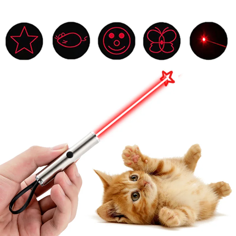 

Funny pet LED laser with pattern pet cat red laser pointer funny cat stick funny pet interactive supplies adult play cat toy