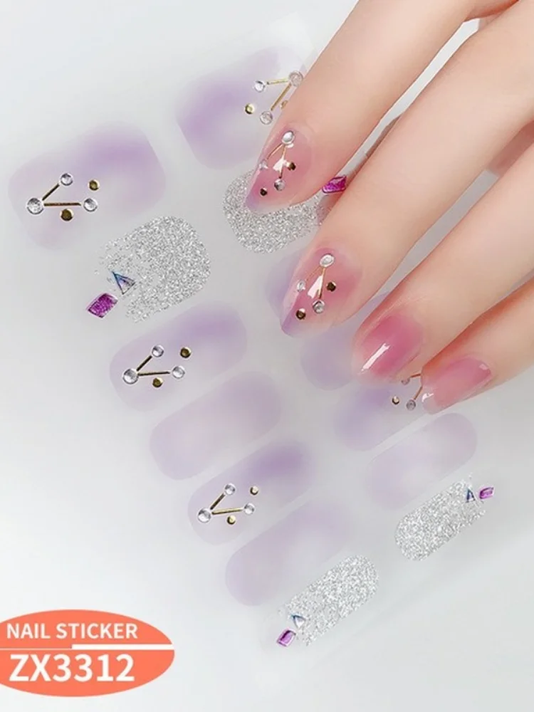 

Hot-selling Three-dimensional 3D Diamond Fashion Princess White Nail Stickers Full Stickers Festive Nail Accessories