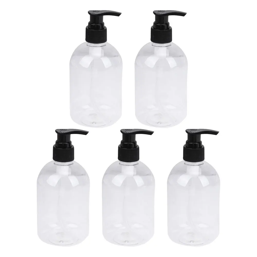 

5 Pcs 350ml Useful Shower Bottles Containers Toiletry Bottles Refillable Shampoo Container Liquid Bottle for Home Bathroom (