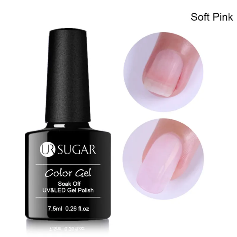 7.5ml Soft Pink Ur Sugar Poly быстрое удлинение Гель-лак для ногтей розовый, белый, прозрачный впитывающийся УФ-гель для наращивания ногтей - Цвет: 7.5ml Soft Pink