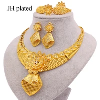 jewelry sets for women gold color new necklace earrings bracelet ring dubai african bridal gifts wedding collares jewellery set