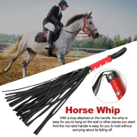 portable gift lightweight red handle horse riding whip hanging faux pu leather accessories non slip crop racing props
