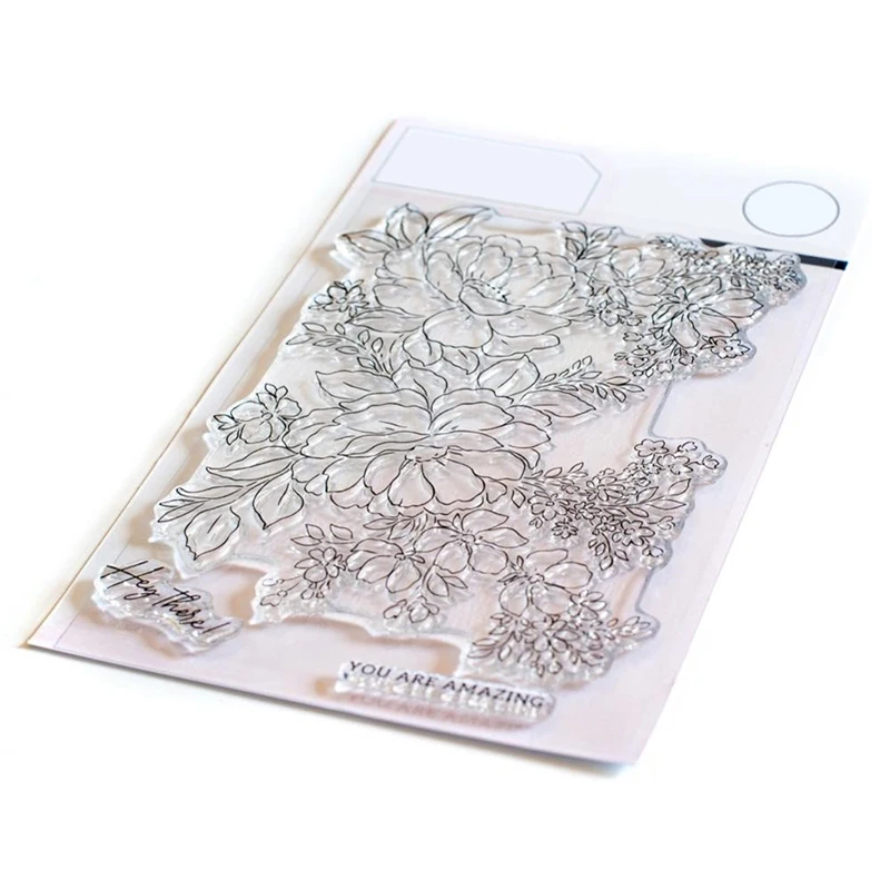 Новинка 2021 прозрачные штампы с пышными пионами набор металлических штампов и