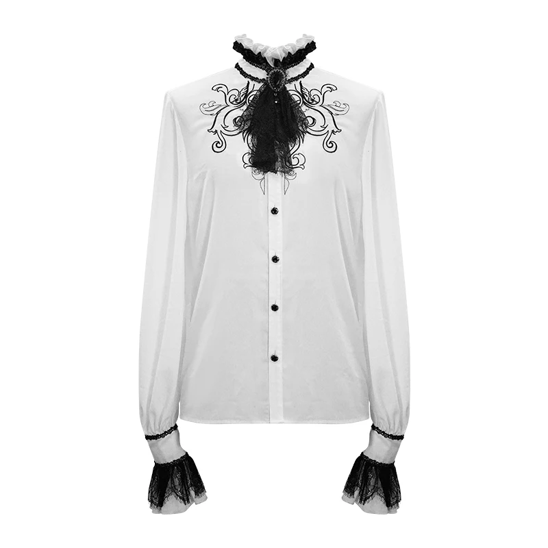 Мужская Готическая рубашка с длинным рукавом Devil винтажный стиль съемный