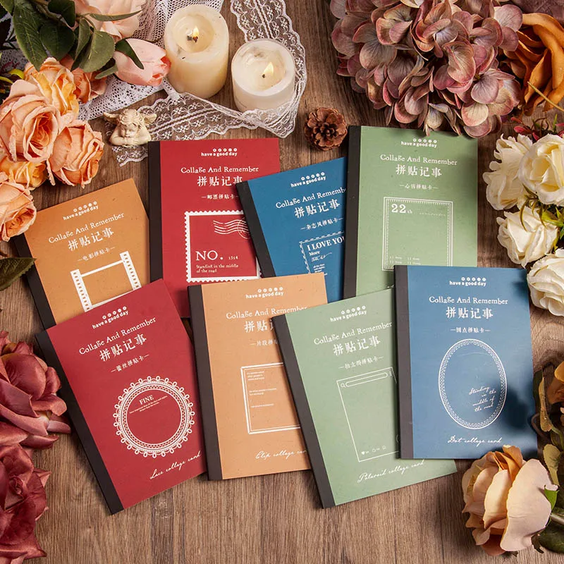 Набор для записей Dimi 20 листов/книжный коллаж штампы Стильный блокнот в горошек