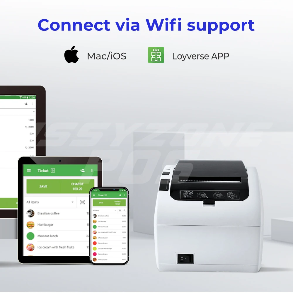 Термопринтер для чеков 80 мм 58 POS принтер автоматический резак 300 мм/секция логотип