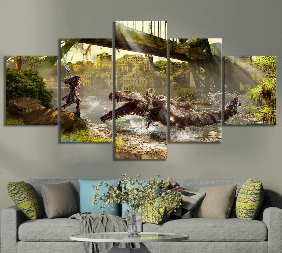 Горизонт Zero Dawn видеоигры искусство Безрамные Картины креативный подарок на день