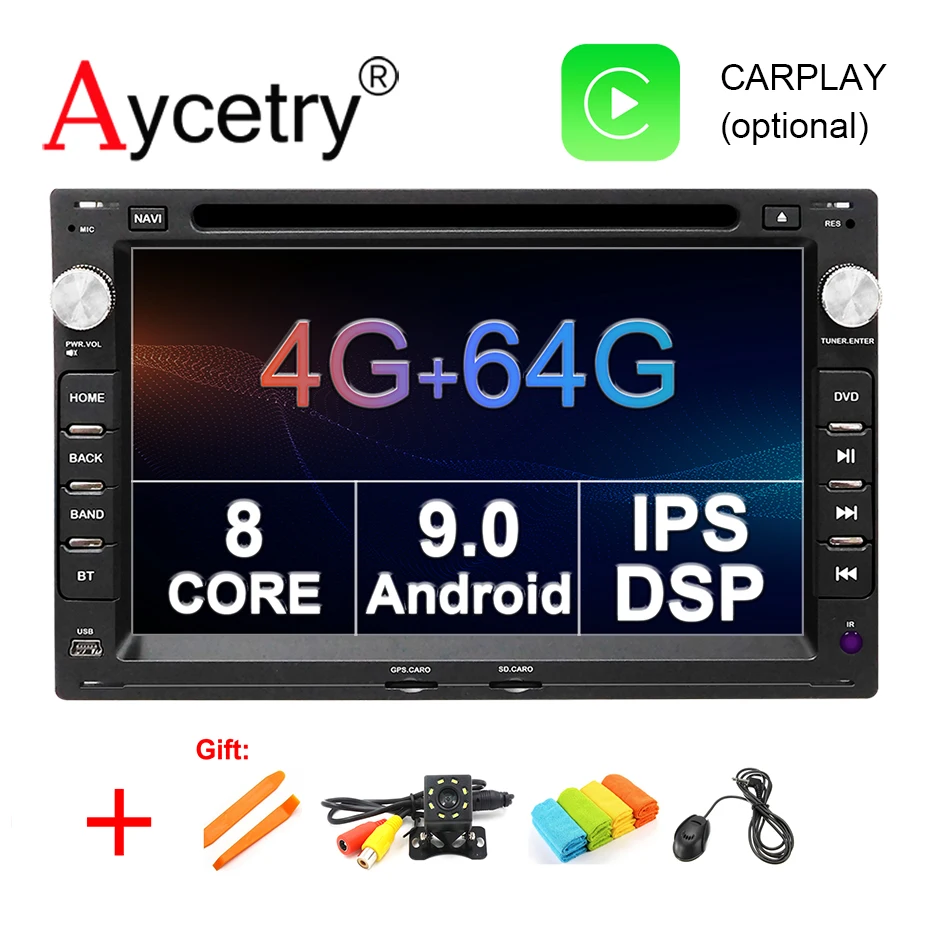 DSP ips 2 Din Android 9 автомобильный радиоприемник gps для VW/PASSAT B5/MK5/JETTA/POLO/GOLF/MK4/TRANSPORTER/T5/для peugeot 307 Автомобильный dvd play obd2