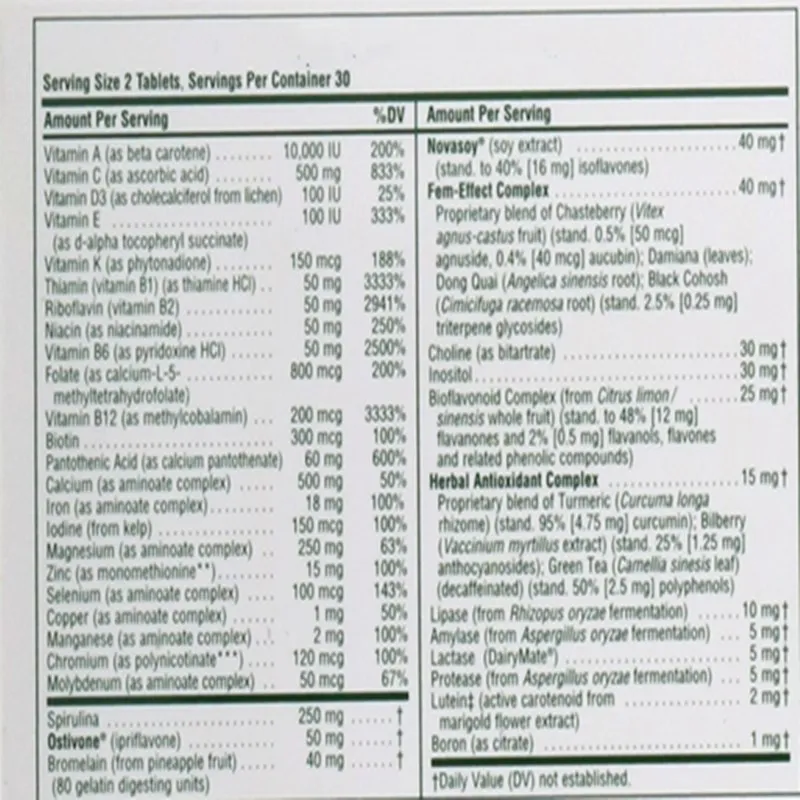 

Women,Compound vitamin and Mineral Supplement with Whole,60 pieces