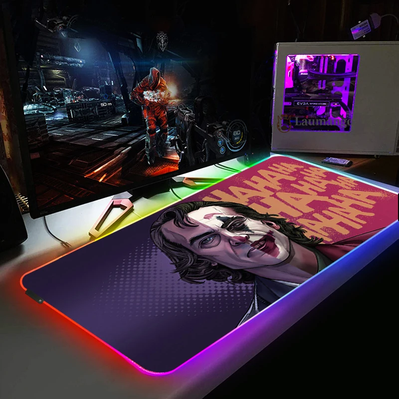 Большой игровой коврик для мыши Joker с RGB-подсветкой | Компьютеры и офис