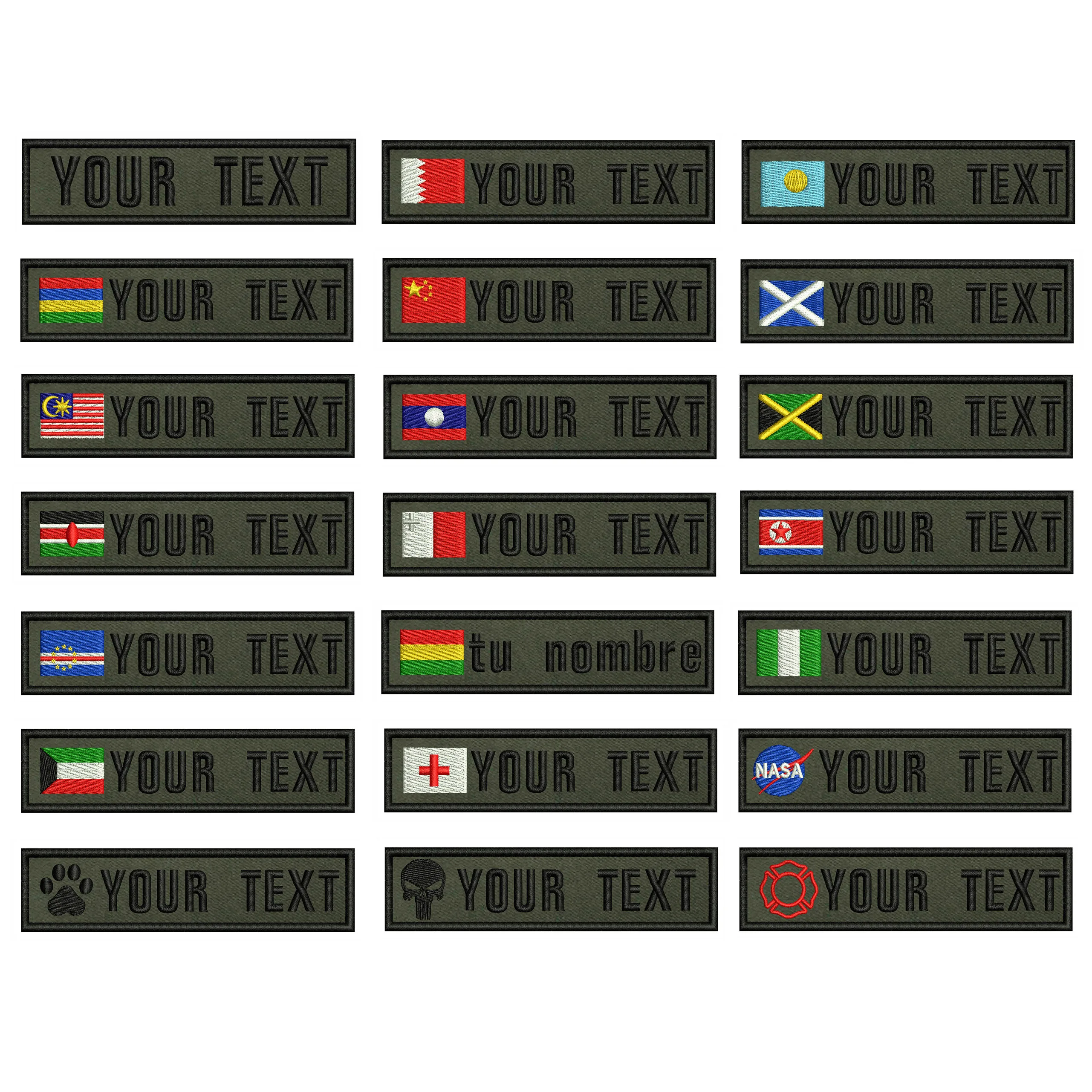 Армейский зеленый фон национальные флаги 10х2 5 см вышивка пользовательское имя
