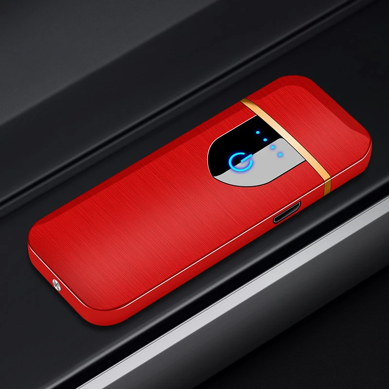 

Mini Double Electric Lighter USB Charging Touch Control Portable Windproof With LED Power Indicator Cigarette Accessories