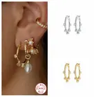 925 пробы Серебряный Пирсинг Серьга для женщин пары Девочки 16 мм круглые серьги подарок ко Дню Святого Валентина с защитой от проколов Pendientes