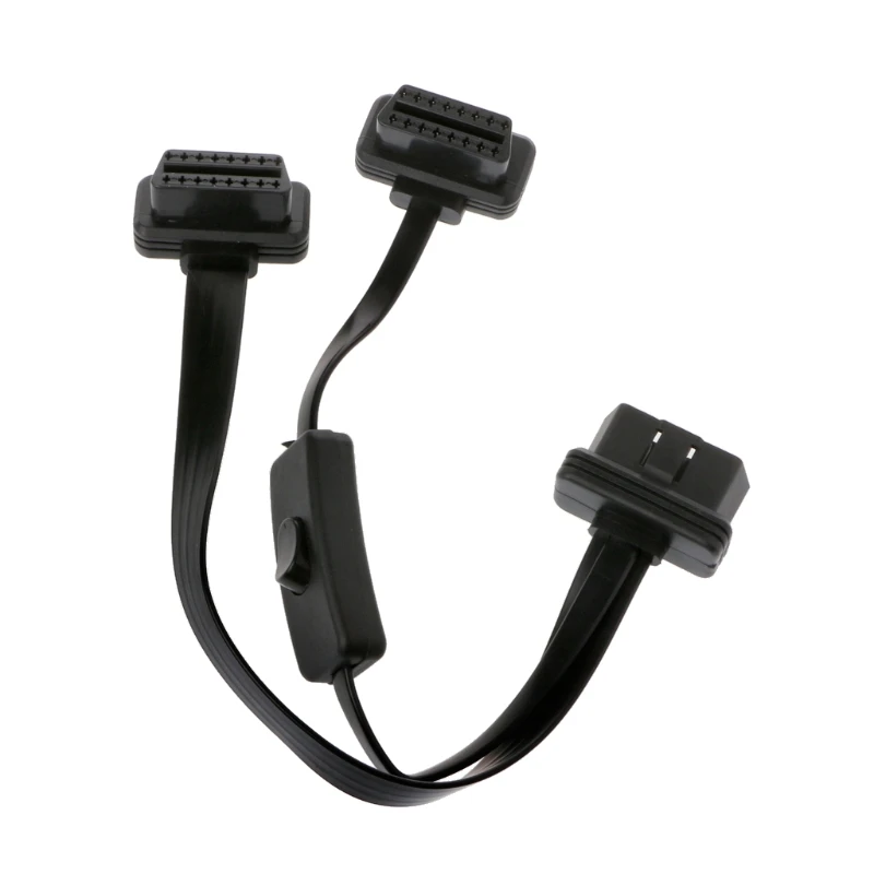 16 Pin OBD2 Y сплиттер с переключателем папа к двойному гнезду 2 в 1 Удлинительный