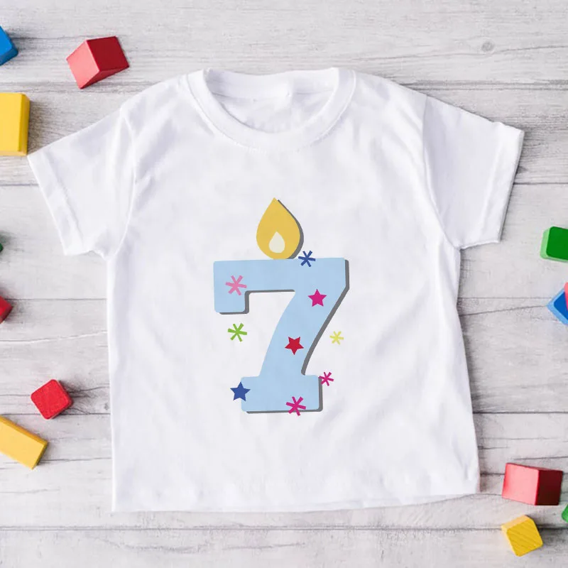 Camiseta de 0 a 9 a&ntilde;os para ni&ntilde;os, ropa de fiesta de cumplea&ntilde;os, camisetas de verano-3