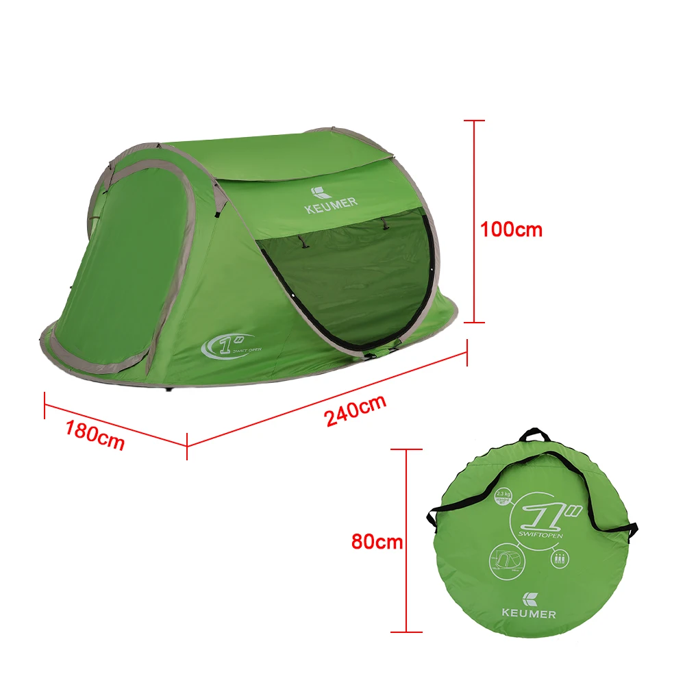 KEUMER Beach Tent Pop Up Open Large Automatic Instant Setup Easy Foldable Shelter 240* 180* 100cm with anti-UV Coating Camping