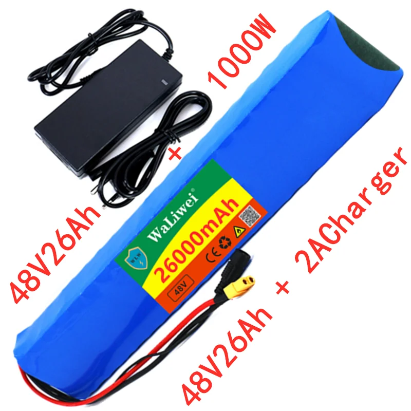 

48v lithium ion battery 48v 26Ah 1000w 13S3P Lithium ion Battery Pack For 54.6v E-bike Electric bicycle Scooter with BMS+charger