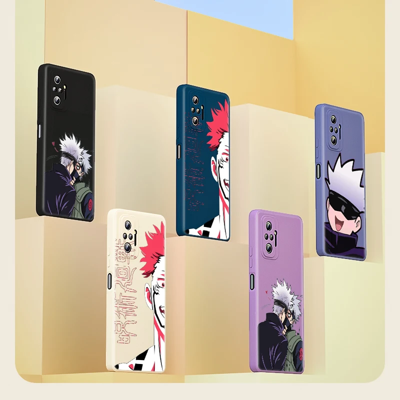 

Jujutsu Kaisen Gojo Satoru for Xiaomi Redmi Note 10 10T 9 9T 8 8T 7 Pro Max 5G Luxury Liquid Silicone Soft Cover Phone Case