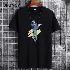 Image for JFUNCY Summer Cotton Men Oversized T-Shirt Fashion 