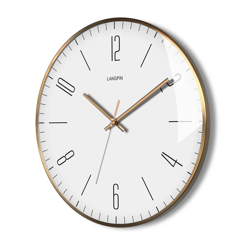 Скандинавские бесшумные настенные часы современный дизайн металлическая