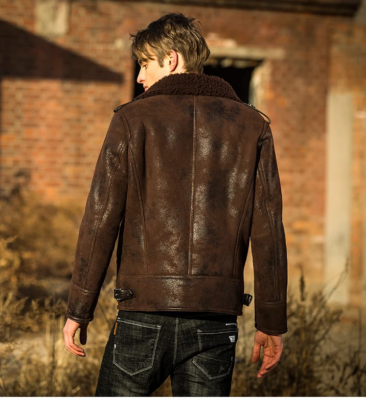 Новинка 2021 роскошное мужское шерстяное пальто пилот из натуральной овечьей кожи