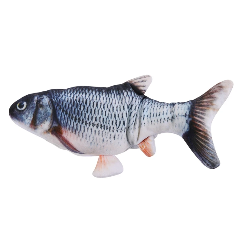 

30CM Cat Toy Fish USB Electric Simulation Fish Dancing Jumping Moving Floppy Toy For Cats Interactive Pet Toys