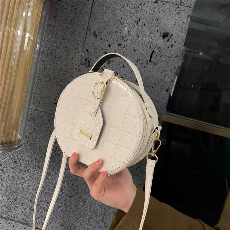 Маленькая круглая сумка из кожи аллигатора для торта женские сумки новинка 2021