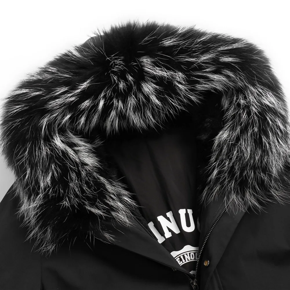 Мужская парка с капюшоном и воротником из натурального Лисьего меха |